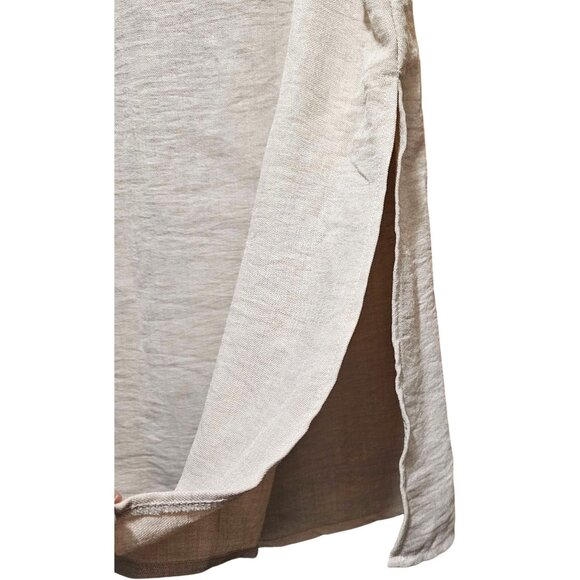 Musera Beige Sleeveless Tank Top With Side Slits Size Small - Picture 5 of 9